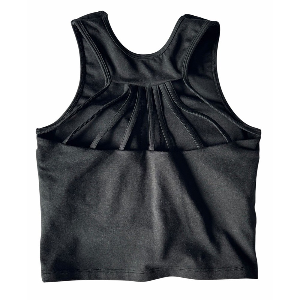 Bombshell Sportswear Strappy Back Crop Tank Top Black Women's Size Medium